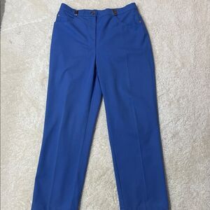 St John Sport by Marie Gray Royal Blue Straight Leg Pants Trousers Sz 10